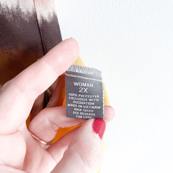 Roz & Ali Women Blouse Button Closure Sleeveless Gradient Multicolour 2X - Picture 5 of 7